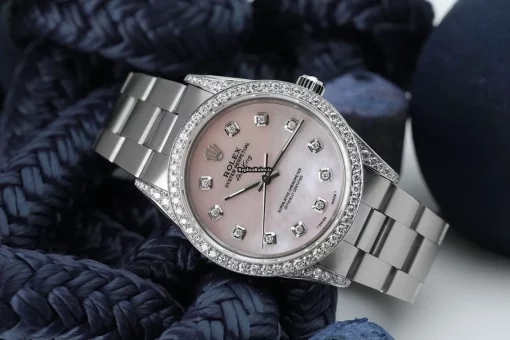 Well Made Fake Rolex Air King Precision 14000 Automatic Movement 34mm Steel Case Womens Watch - Image 4