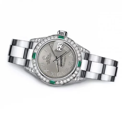 Amazing Clone Rolex Oyster Perpetual Lady Date 69160 Automatic Movement 26mm Steel Case Womens Watch - Image 2