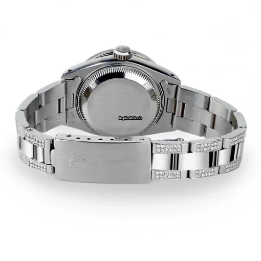 Distinctive Fake Rolex Oyster Perpetual Lady Date 69160 Automatic Movement 26mm Steel Case Womens Watch - Image 3