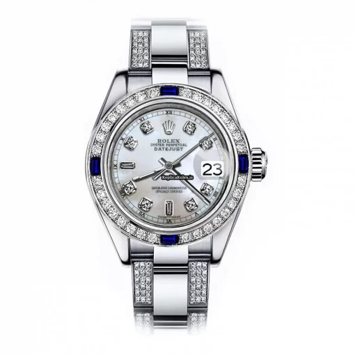 Lovely Fakes Rolex Oyster Perpetual Lady Date 69160 Automatic Movement 26mm Steel Case Womens Watch