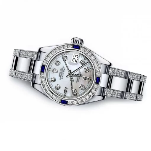 Lovely Fakes Rolex Oyster Perpetual Lady Date 69160 Automatic Movement 26mm Steel Case Womens Watch - Image 2