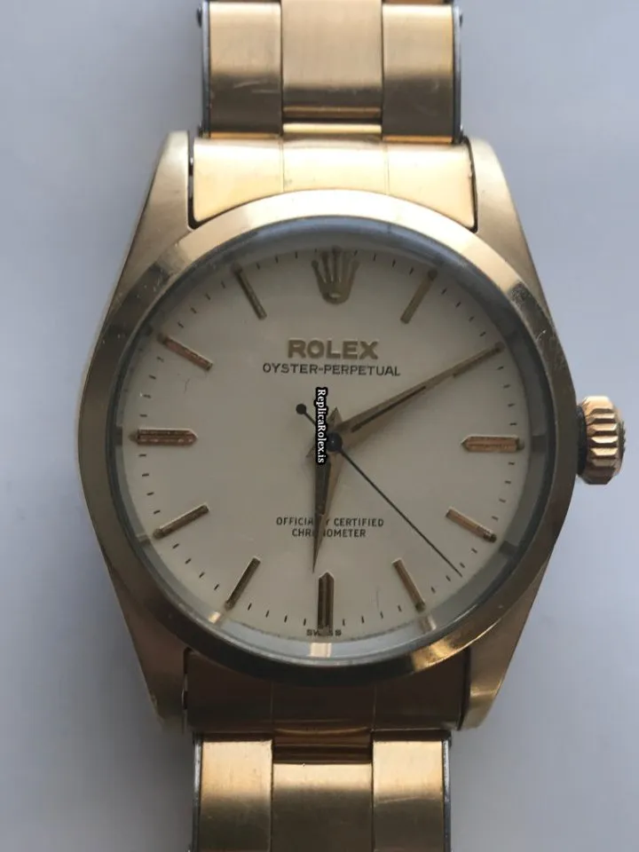 Inexpensive Clone Rolex Oyster Perpetual 6634 Automatic Movement 34mm Gold/steel Case Mens/unisex Watch - Image 12