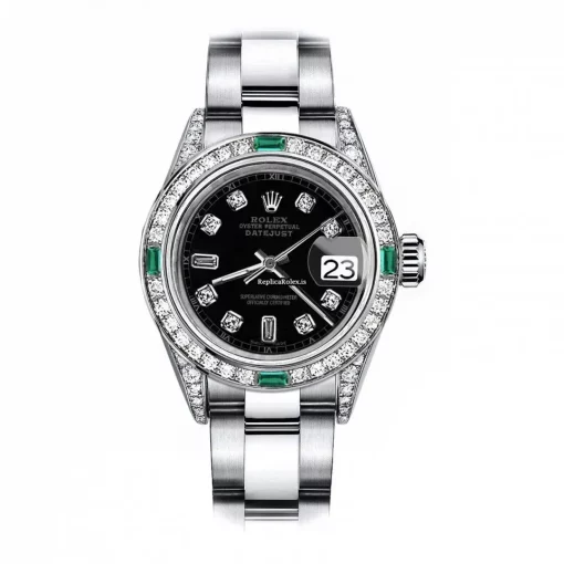 Fine Replica Rolex Oyster Perpetual Lady Date 69160 Automatic Movement 26mm Steel Case Womens Watch
