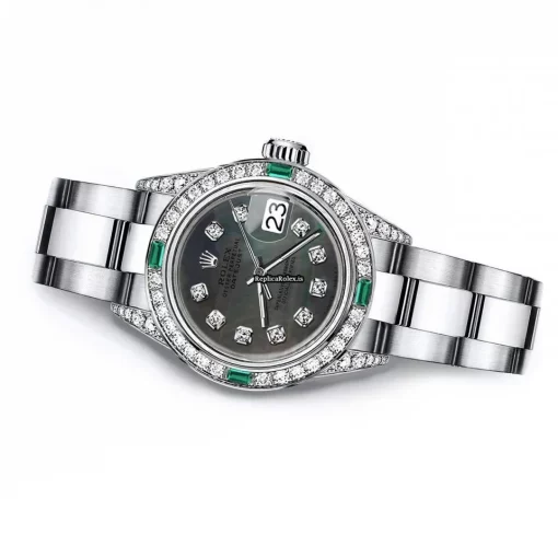 Amazing Replica Rolex Oyster Perpetual Lady Date 69160 Automatic Movement 26mm Steel Case Womens Watch - Image 2
