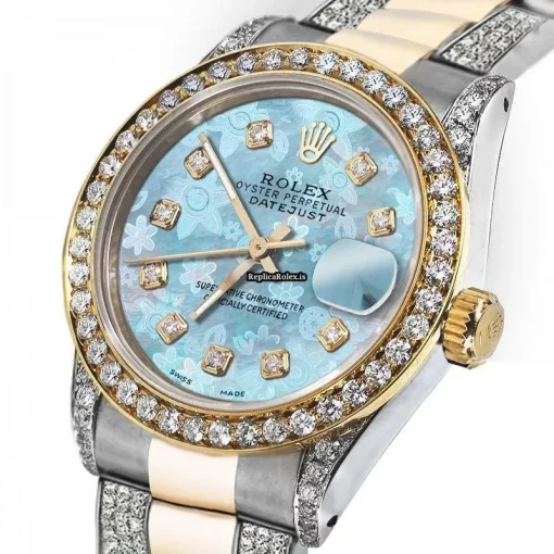 Ideal Fake Rolex Datejust 68173 Automatic Movement 31mm Gold/steel Case Womens Watch - Image 2