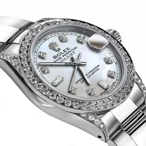 Defect Replica Rolex Oyster Perpetual Lady Date 69160 Automatic Movement 26mm Steel Case Womens Watch - Image 2
