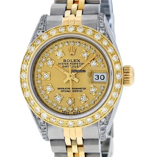 Cheap Imitation Rolex Datejust Caliber 2030 Automatic Movement 26mm Gold/steel Case Womens Watch