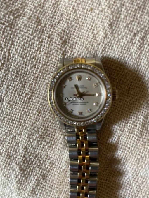 Trustworthy Imitation Rolex Oyster Perpetual 67193 Caliber 2130 Automatic Movement 26mm Gold/steel Case Womens Watch - Image 11