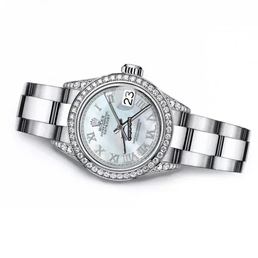 Wonderful Replica Rolex Oyster Perpetual Lady Date 69160 Automatic Movement 26mm Steel Case Womens Watch - Image 3