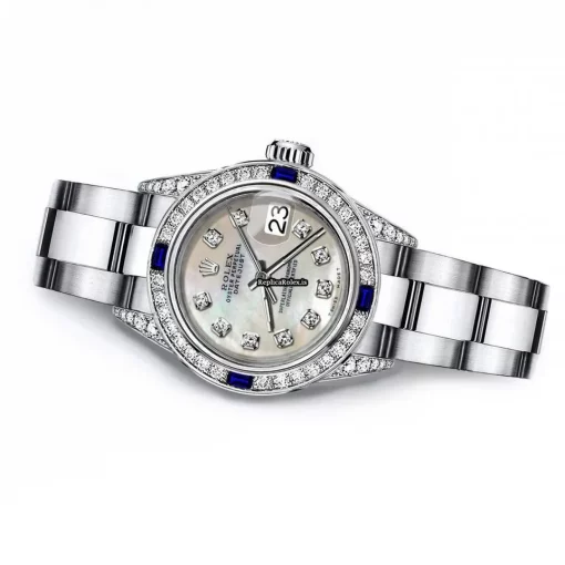 Ideal Replica Rolex Oyster Perpetual Lady Date 69160 Automatic Movement 26mm Steel Case Womens Watch - Image 2