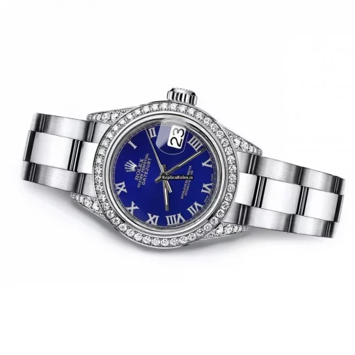 Lovely Replica Rolex Oyster Perpetual Lady Date 69160 Automatic Movement 26mm Steel Case Womens Watch - Image 3
