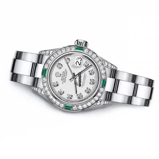 Awesome Replica Rolex Oyster Perpetual Lady Date 69160 Automatic Movement 26mm Steel Case Womens Watch - Image 2