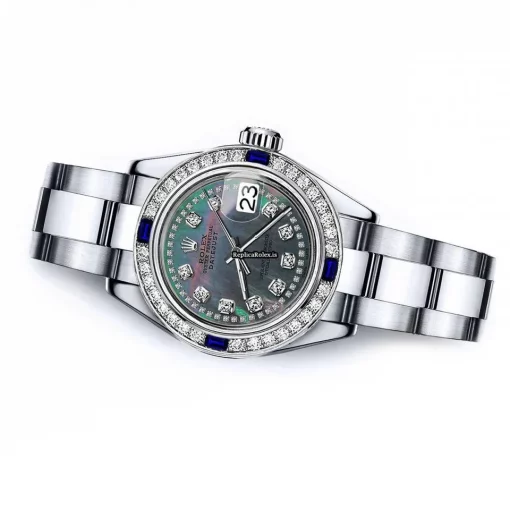 Fantastic Replica Rolex Oyster Perpetual Lady Date 69160 Automatic Movement 26mm Steel Case Womens Watch - Image 2
