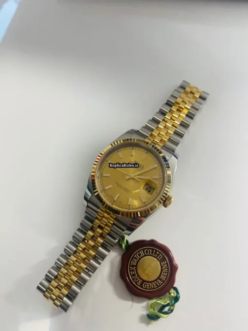 Lovely Replica Rolex Datejust 116233g Automatic Movement 36mm Yellow Gold Case Mens/unisex Watch - Image 11