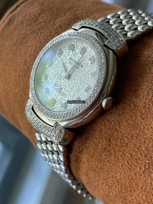 Attractive Replica Rolex Cellini 6673 26mm White Gold Case Watch - Image 6