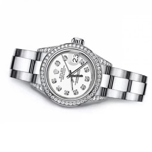 Cheap Replica Rolex Oyster Perpetual Lady Date 69160 Automatic Movement 26mm Steel Case Womens Watch - Image 3