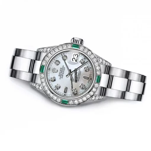 Nice Copies Rolex Oyster Perpetual Lady Date 69160 Automatic Movement 26mm Steel Case Womens Watch - Image 2