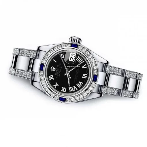 Fantastic Replica Rolex Oyster Perpetual Lady Date 69160 Automatic Movement 26mm Steel Case Womens Watch - Image 2
