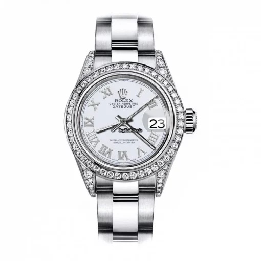 Lovely Replica Rolex Oyster Perpetual Lady Date 69160 Automatic Movement 26mm Steel Case Womens Watch