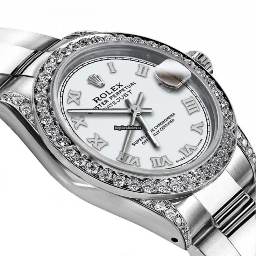 Lovely Replica Rolex Oyster Perpetual Lady Date 69160 Automatic Movement 26mm Steel Case Womens Watch - Image 2