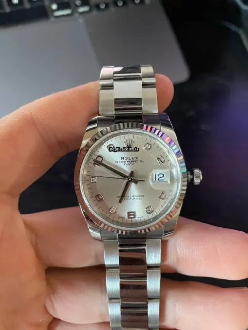 Wholesale Replica Rolex Oyster Perpetual Date 115234-0012 Automatic Movement Steel Case Womens Watch - Image 9