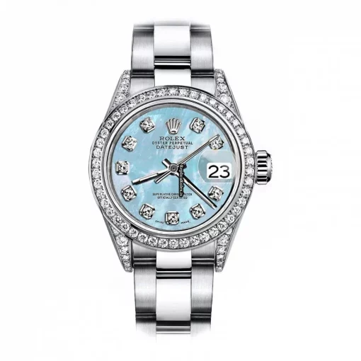 Fine Fake Rolex Oyster Perpetual Lady Date 69160 Automatic Movement 26mm Steel Case Womens Watch