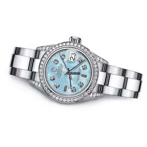 Cheap Replica Rolex Oyster Perpetual Lady Date 69160 Automatic Movement 26mm Steel Case Womens Watch - Image 3