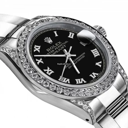 Top Replica Rolex Oyster Perpetual Lady Date 69160 Automatic Movement 26mm Steel Case Womens Watch - Image 2