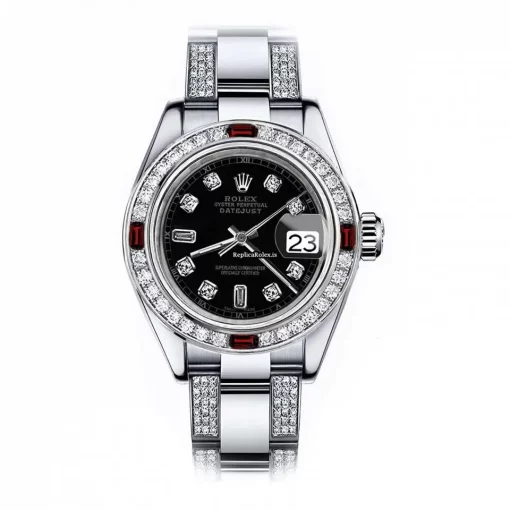 Ideal Fake Rolex Oyster Perpetual Lady Date 69160 Automatic Movement 26mm Steel Case Womens Watch