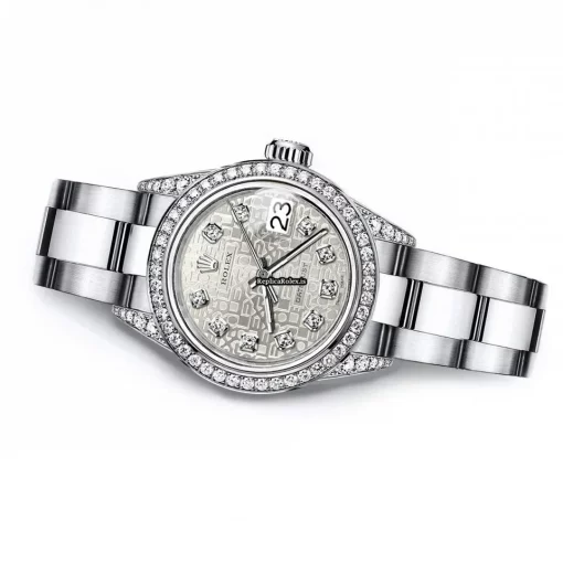 Cool Imitation Rolex Oyster Perpetual Lady Date 69160 Automatic Movement 26mm Steel Case Womens Watch - Image 3