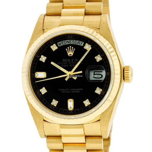 Excellent Replica Rolex Day-date 36 18038 Caliber 3055 Automatic Movement 36mm Yellow Gold Case Mens/unisex Watch