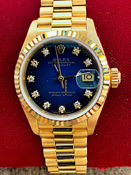 Durable Replicas Rolex Lady-datejust 69178 Caliber 2135 Automatic Movement 26mm Yellow Gold Case Womens Watch - Image 2