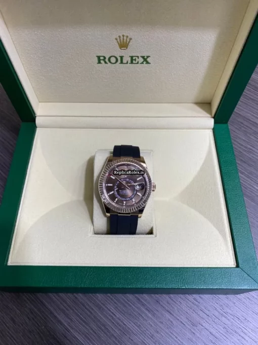 Fantastic Replica Rolex Sky-dweller 326235 Caliber 9001 Automatic Movement 42mm Rose Gold Case Mens/unisex Watch - Image 4