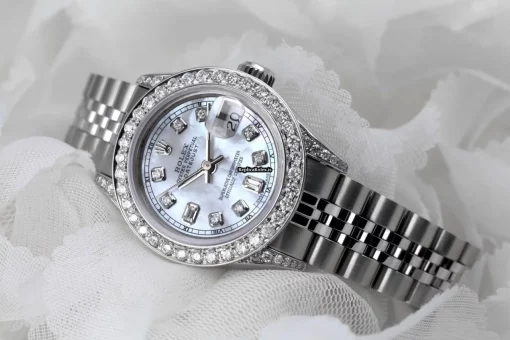 Pleasing Replica Rolex Oyster Perpetual Lady Date 69160 Automatic Movement 26mm Steel Case Womens Watch