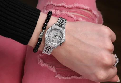 Pleasing Replica Rolex Oyster Perpetual Lady Date 69160 Automatic Movement 26mm Steel Case Womens Watch - Image 7