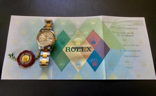Durable Replica Rolex Lady-datejust 179173 Caliber 2235 Automatic Movement 26mm Gold/steel Case Womens Watch - Image 4
