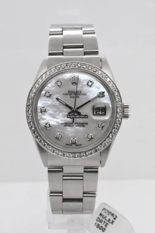 Distinctive Knockoff Rolex Oyster Perpetual Date 1500 Caliber 1570 Automatic Movement 34mm Steel Case Mens/unisex Watch