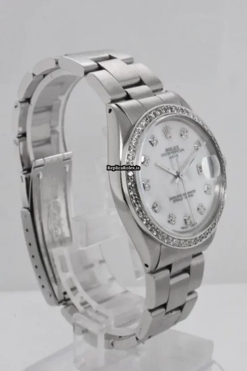 Distinctive Knockoff Rolex Oyster Perpetual Date 1500 Caliber 1570 Automatic Movement 34mm Steel Case Mens/unisex Watch - Image 3