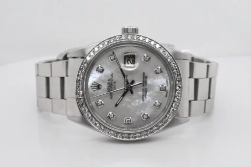 Distinctive Knockoff Rolex Oyster Perpetual Date 1500 Caliber 1570 Automatic Movement 34mm Steel Case Mens/unisex Watch - Image 4