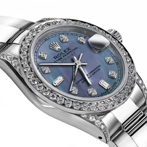Neat Knockoff Rolex Oyster Perpetual Lady Date 69160 Automatic Movement 26mm Steel Case Womens Watch - Image 2