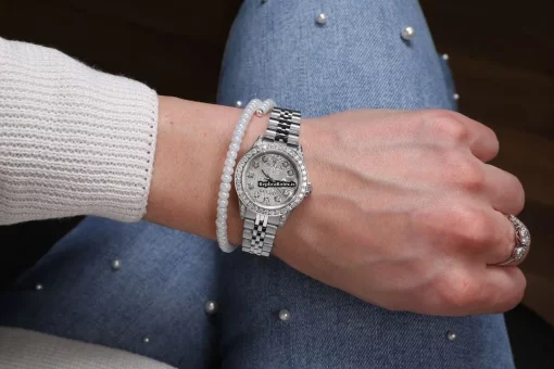 Reliable Replica Rolex Oyster Perpetual Lady Date 69160 Automatic Movement 26mm Steel Case Womens Watch - Image 7