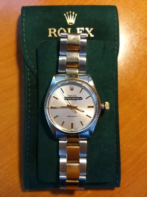 Discount Fake Rolex Air King Precision 5501 Automatic Movement 34x12mm Gold/steel Case Mens/unisex Watch - Image 9