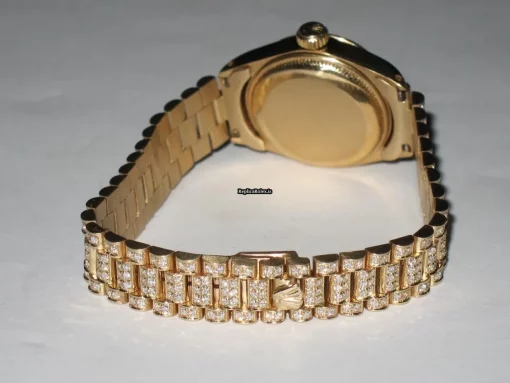 Wonderful Fake Rolex Datejust Self Winding Automatic 26mm Yellow Gold Case Womens Watch - Image 8