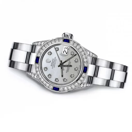 Mind-boggling Fake Rolex Oyster Perpetual Lady Date 69160 Automatic Movement 26mm Steel Case Womens Watch - Image 2