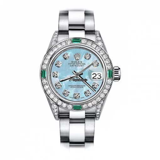 Top Fake Rolex Oyster Perpetual Lady Date 69160 Automatic Movement 26mm Steel Case Womens Watch