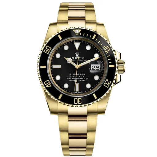 Pleasing Replica Rolex Submariner Date 116618ln Caliber 3135 Automatic Movement 40mm Yellow Gold Case Mens/unisex Watch