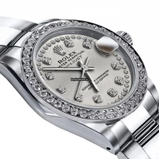 Design Replica Rolex Oyster Perpetual Lady Date 69160 Automatic Movement 26mm Steel Case Womens Watch - Image 2