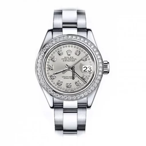 Exquisite Fake Rolex Oyster Perpetual Lady Date 69160 Automatic Movement 26mm Steel Case Womens Watch