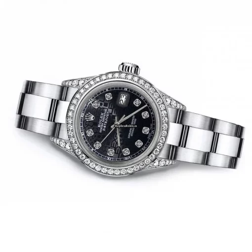 Superb Replica Rolex Oyster Perpetual Lady Date 69160 Automatic Movement 26mm Steel Case Womens Watch - Image 3