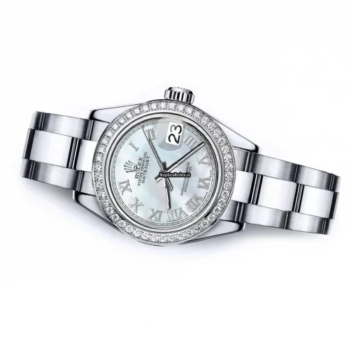 Amazing Imitation Rolex Oyster Perpetual Lady Date 69160 Automatic Movement 26mm Steel Case Womens Watch - Image 3
